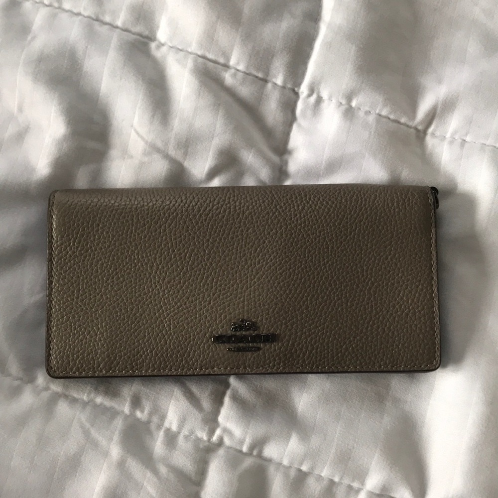 Taupe Bifold Coach Wallet